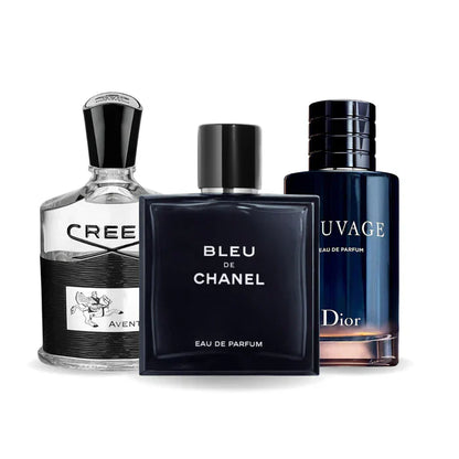 Coffret 3 Parfums - Creed AVENTUS, BLEU DE CHANEL et Dior SAUVAGE 100ml