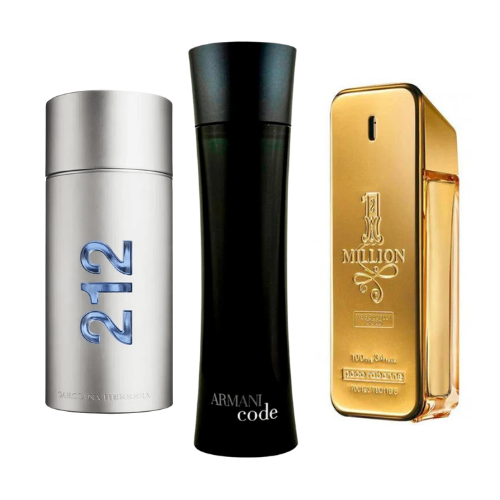 Coffret 3 Parfums - 212 Men NYC, Paco Rabanne One Milion et Armani Code Homme 100ml
