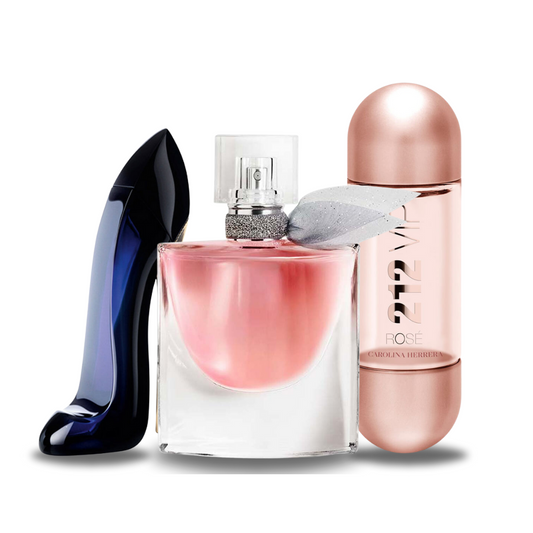 Coffret 3 Parfums - Carolina Herrera GOOD GIRL, Lancôme LA VIE EST BELLE et Carolina Herrera 212 VIP ROSÉ 100ml