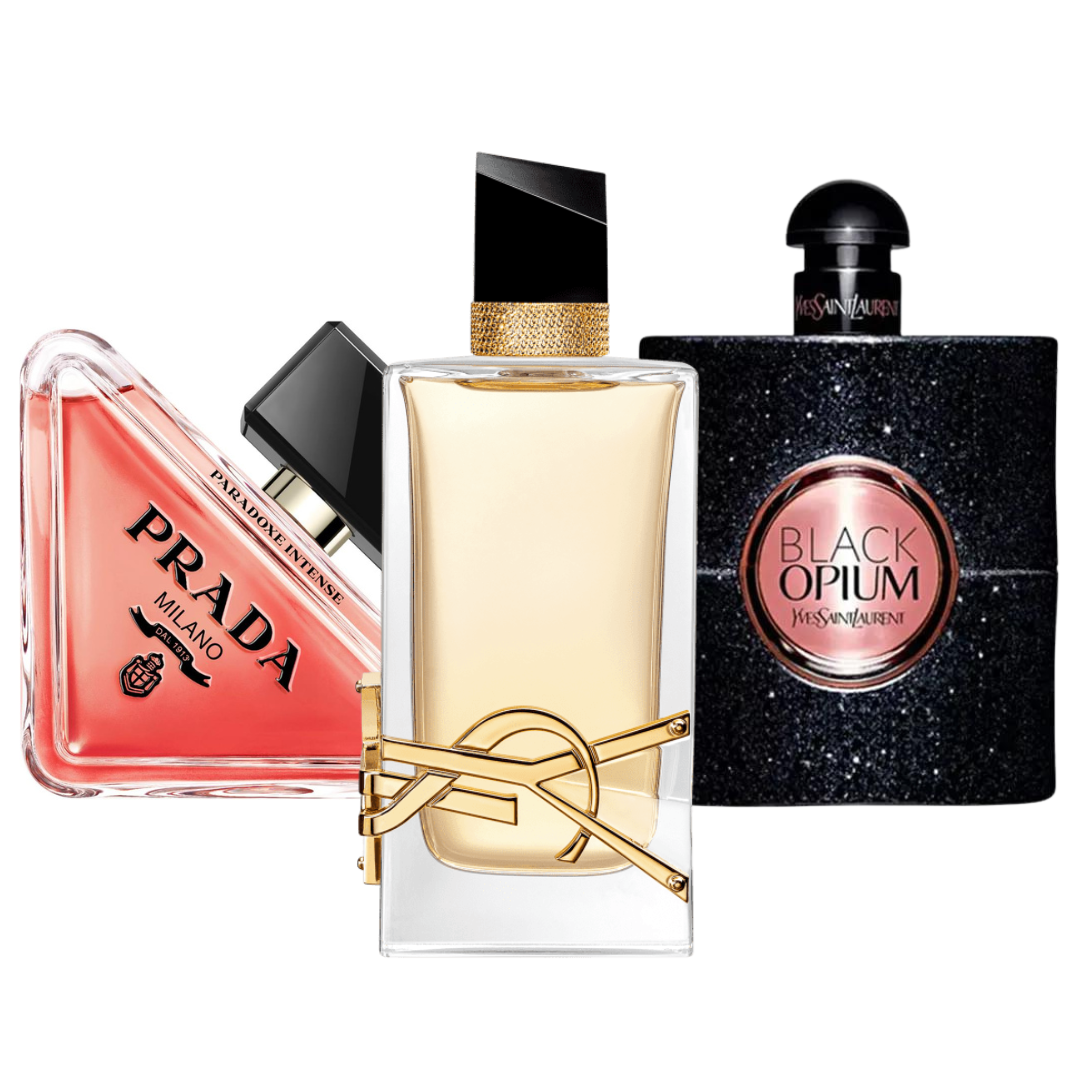 Coffret 3 Parfums - Prada Paradox, Black Opium Yves Saint Laurent, et Libre 100ml
