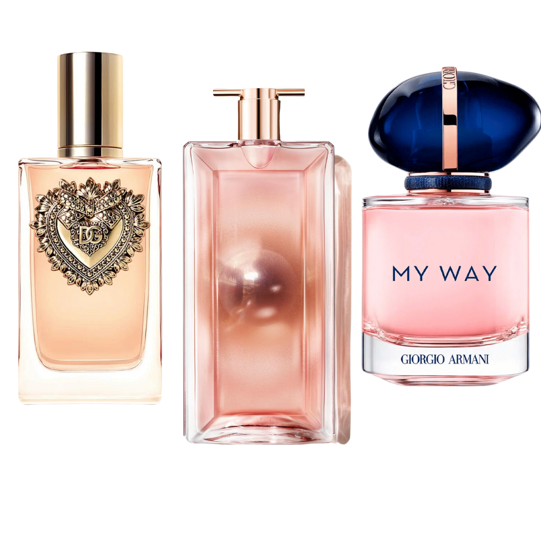 Coffret 3 Parfums - Dolce & Gabanna Devotion, My Way Giorgi Armani, et Lancôme Idôle 100ml