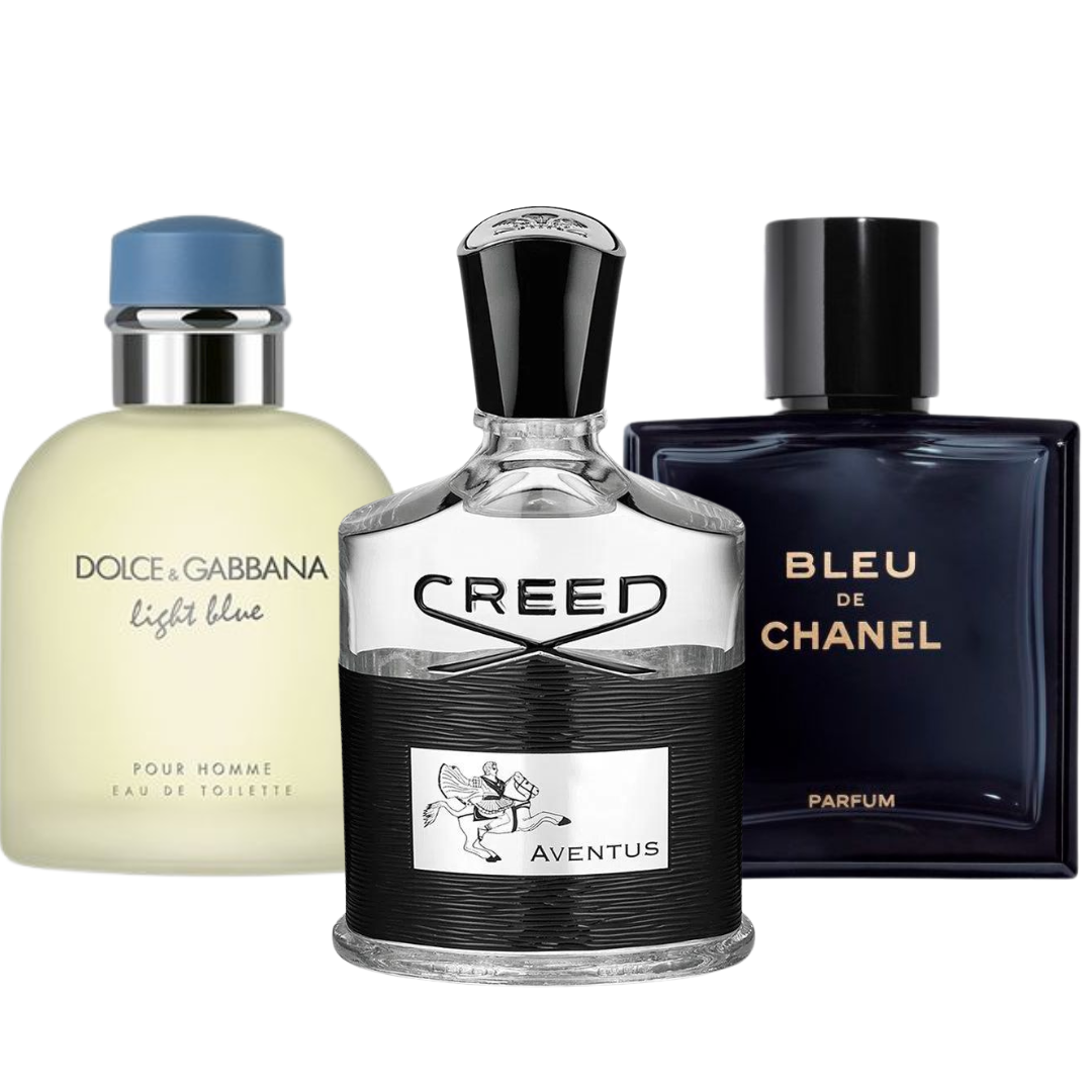 Coffret 3 Parfums - Bleu de Chanel, Creed Aventus, et Light Blue Dolce Gabbana 100ml