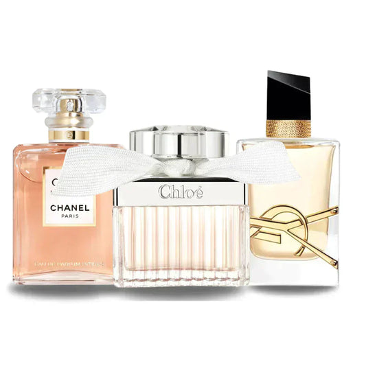 Coffret 3 Parfums -  Chanel COCO MADEMOISELLE, Yves Saint Laurent LIBRE et CHLOÉ 100ml